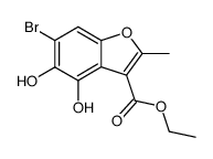 2-methyl-3-carboethoxy-4,5-dihydroxy-6-bromobenzofuran Structure