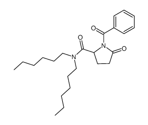 ()-1-benzoyl-N,N-dihexyl-5-oxopyrrolidine-2-carboxamide Structure