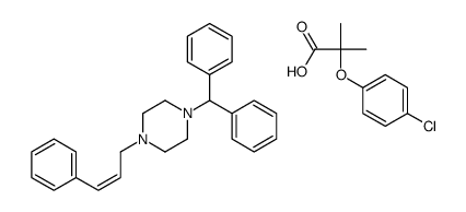 1-benzhydryl-4-[(E)-3-phenylprop-2-enyl]piperazine,2-(4-chlorophenoxy)-2-methylpropanoic acid结构式