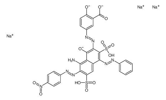 trisodium 5-[[4-[[8-amino-1-hydroxy-7-[(4-nitrophenyl)azo]-3,6-disulphonato-2-naphthyl]azo]phenyl]azo]salicylate picture