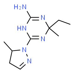 1,3,5-Triazin-2-amine,6-(4,5-dihydro-5-methyl-1H-pyrazol-1-yl)-4-ethyl-1,4-dihydro-4-methyl-(9CI)结构式