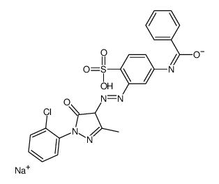 sodium,4-benzamido-2-[[1-(2-chlorophenyl)-3-methyl-5-oxo-4H-pyrazol-4-yl]diazenyl]benzenesulfonate结构式