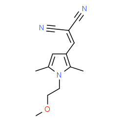 Propanedinitrile, [[1-(2-methoxyethyl)-2,5-dimethyl-1H-pyrrol-3-yl]methylene]- (9CI) Structure