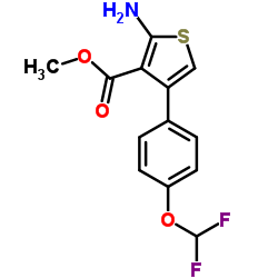 2-AMINO-4-(4-DIFLUOROMETHOXY-PHENYL)-THIOPHENE-3-CARBOXYLIC ACID METHYL ESTER结构式
