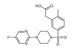 2-[5-[4-(5-fluoropyrimidin-2-yl)piperazin-1-yl]sulfonyl-2-methylphenyl]acetic acid Structure