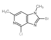 2-溴-4-氯-1,6-二甲基-1H-咪唑[4,5-c]吡啶结构式