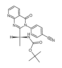 {1-[3-(4-cyano-phenyl)-4-oxo-3,4-dihydro-pyrido[2,3-d]pyrimidin-2-yl]-ethyl}-carbamic acid tert-butyl ester Structure