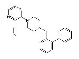 3-[4-[(2-phenylphenyl)methyl]piperazin-1-yl]pyrazine-2-carbonitrile Structure