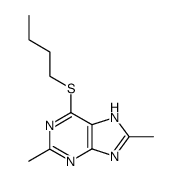 6-butylmercapto-2,8-dimethyl-7(9)H-purine Structure