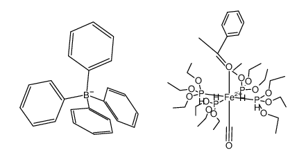 trans-[Fe(CO)(CH3)(C6H5)CO(P(OEt)3)4](BPh4)2 Structure