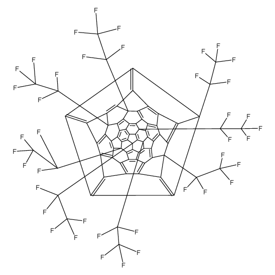 1,6,11,18,32,35,42,56-octa-(pentafluoroethyl)-[60]fullerene结构式