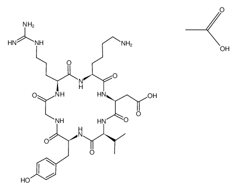 cyclo<-Arg-Lys-Asp-Val-Tyr-Gly->*2HOAc Structure