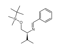 (S,E)-N-benzylidene-1-((tert-butyldimethylsilyl)oxy)-3-methylbutan-2-amine Structure