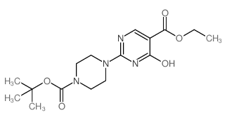 2-(4-(t-BOC)哌嗪-1-基)-4-羟基嘧啶-5-羧酸乙酯结构式