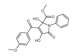 4-p-methoxybenzoyl-5-methoxycarbonyl-3,5-dihydroxy-1-phenyl-2,5-dihydro-2-pyrrolone Structure