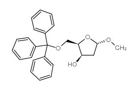 METHYL-2-DEOXY-5-O-TRIPHENYLMETHYL-ALPHA-D-THREO-PENTOFURANOSIDE Structure