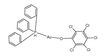 (pentachlorophenoxy)(triphenylphosphine)gold(I) Structure