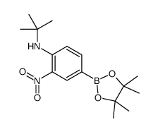 N-tert-Butyl-2-nitro-4-(4,4,5,5-tetramethyl-1,3,2-dioxaborolan-2-yl)aniline Structure