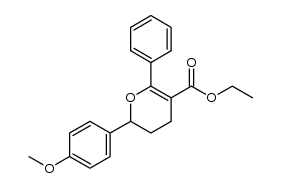 3-ethoxycarbonyl-2-phenyl-6-(4-methoxyphenyl)-5,6-dihydro-(4H)-pyran结构式