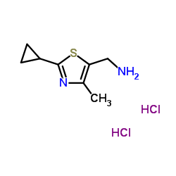 1-(2-Cyclopropyl-4-methyl-1,3-thiazol-5-yl)methanamine dihydrochloride Structure