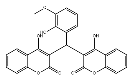 2H-1-Benzopyran-2-one, 3,3'-[(2-hydroxy-3-methoxyphenyl)methylene]bis[4-hydroxy-结构式