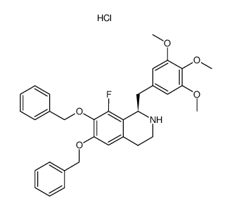 (R)-(-)-6,7-bis(benzyloxy)-8-fluoro-1-(3',4',5'-trimethoxybenzyl)-1,2,3,4-tetrahydroisoquinoline hydrochloride结构式