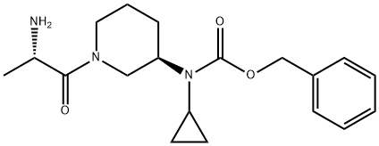 [(R)-1-((S)-2-Amino-propionyl)-piperidin-3-yl]-cyclopropyl-carbamic acid benzyl ester结构式