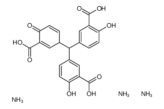 Triammonium 3,3'-[(3-carboxylato-4-oxo-2,5-cyclohexadien-1-yl)met hylene]bis(6-hydroxybenzoate)结构式