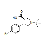 (3R,4S)-4-(4-溴苯基)-1-(叔丁基)吡咯烷-3-甲酸结构式
