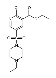 Ethyl 2-chloro-5-(4-ethyl-1-piperazinylsulfonyl) nicotinoate Structure