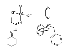 (Ph3PCH2Ph)(PtCl3(NH=C(Et)ON=C(C5H10)))结构式