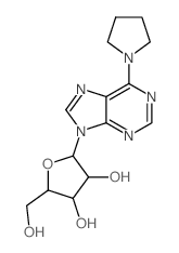 2-(hydroxymethyl)-5-(6-pyrrolidin-1-ylpurin-9-yl)oxolane-3,4-diol结构式