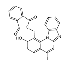 4-methyl-7-hydroxy-8-phthalimidomethylquinolino[1,2-a]benzimidazole Structure