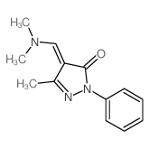 4-(Dimethylamino)methylene-3-methyl-1-phenyl-2-pyrazolin-5-one结构式