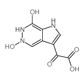 2-(2,4-dihydroxy-3,4,9-triazabicyclo[4.3.0]nona-1,5,7-trien-7-yl)-2-oxo-acetic acid Structure