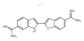 2-(5-carbamimidoyl-1-benzofuran-2-yl)-1H-indole-6-carboximidamide,hydrochloride Structure