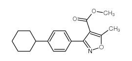 4-Isoxazolecarboxylicacid,3-(4-cyclohexylphenyl)-5-methyl-,methylester(9CI) Structure