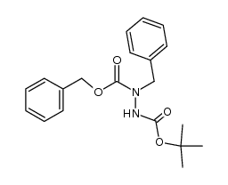 Nα-benzyl-Nα-(benzyloxycarbonyl)-Nβ-(tert-butyloxycarbonyl)hydrazine结构式