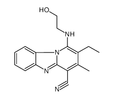 2-ethyl-1-(2-hydroxyethylamino)-3-methylpyrido[1,2-a]benzimidazole-4-carbonitrile Structure