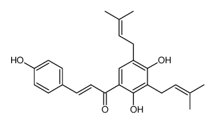 3',5'-di-C-prenyl,2',4'-4-trihydroxy chalcone Structure