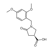 (3S)-1-[(2,4-dimethoxyphenyl)methyl]-5-oxopyrrolidine-3-carboxylic acid structure