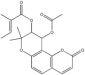 3'-angeloyloxy-4'-acetoxy-3',4'-dihydroseselin结构式