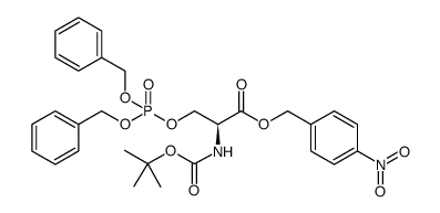 L-Serine, N-[(1,1-dimethylethoxy)carbonyl]-, (4-nitrophenyl)methyl ester, bis(phenylmethyl) phosphate (ester) Structure