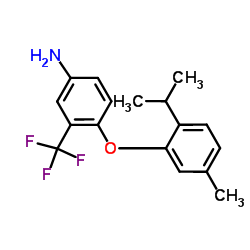 4-(2-Isopropyl-5-methylphenoxy)-3-(trifluoromethyl)aniline结构式