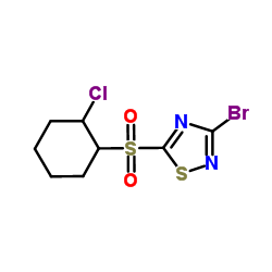 3-Bromo-5-(2-chlorocyclohexylsulfonyl)-1,2,4-thiadiazole结构式