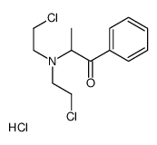 2-[bis(2-chloroethyl)amino]-1-phenylpropan-1-one,hydrochloride结构式