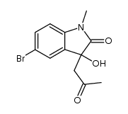 5-bromo-3-hydroxy-1-methyl-3-(2'-oxopropyl)indolin-2-one结构式