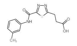 3-(5-{[(3-Methylphenyl)amino]carbonyl}-1,3,4-thiadiazol-2-yl)propanoic acid structure