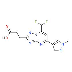 3-[7-(Difluoromethyl)-5-(1-methylpyrazol-4-yl)-[1,2,4]triazolo[1,5-a]pyrimidin-2-yl]propanoic acid Structure