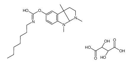 [(3aR,8bS)-3,4,8b-trimethyl-2,3a-dihydro-1H-pyrrolo[2,3-b]indol-7-yl] N-heptylcarbamate,(2R,3R)-2,3-dihydroxybutanedioic acid Structure